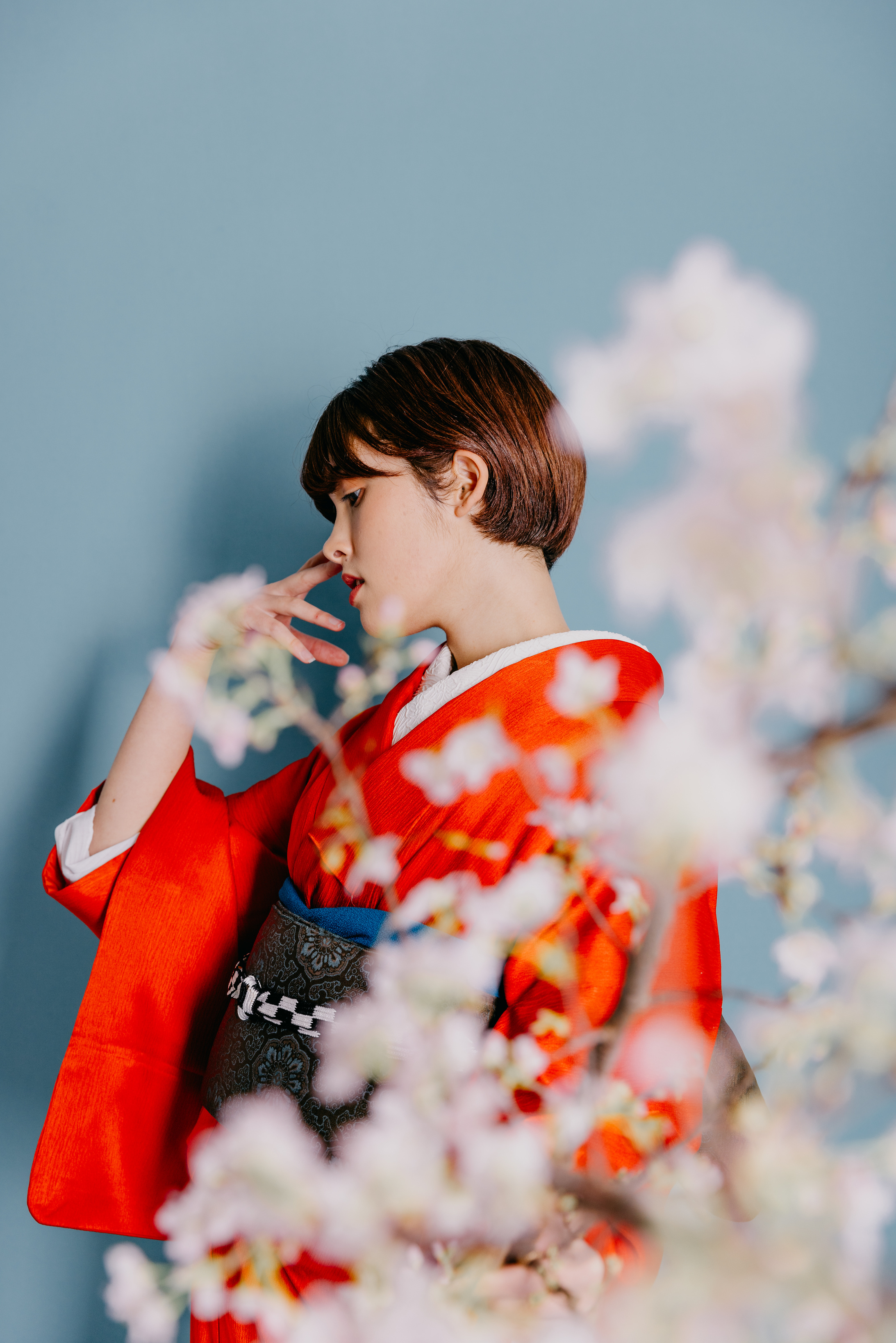 Woman Wearing Traditional Kimono